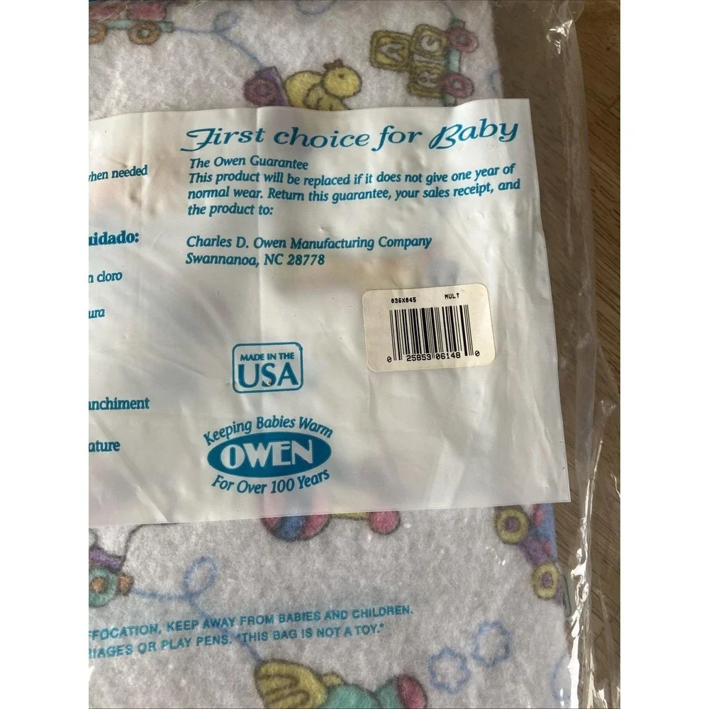Owen fleece crib blanket 100% polyester blue and pink Toys 36